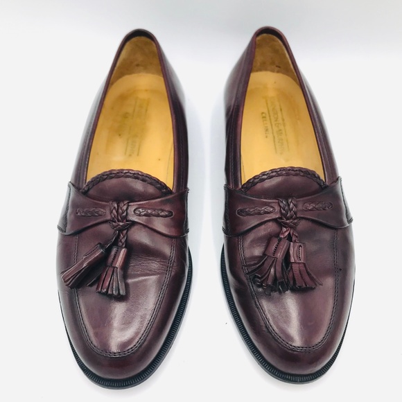 Johnston Murphy Cellini Italy Burgundy Shoes 7W - Picture 4 of 8